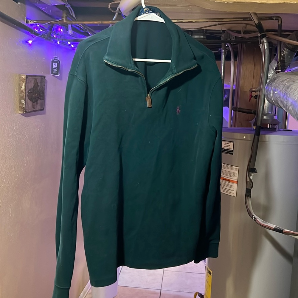 Polo Ralph Lauren Men’s Green Quarter Zip Sweater Size L